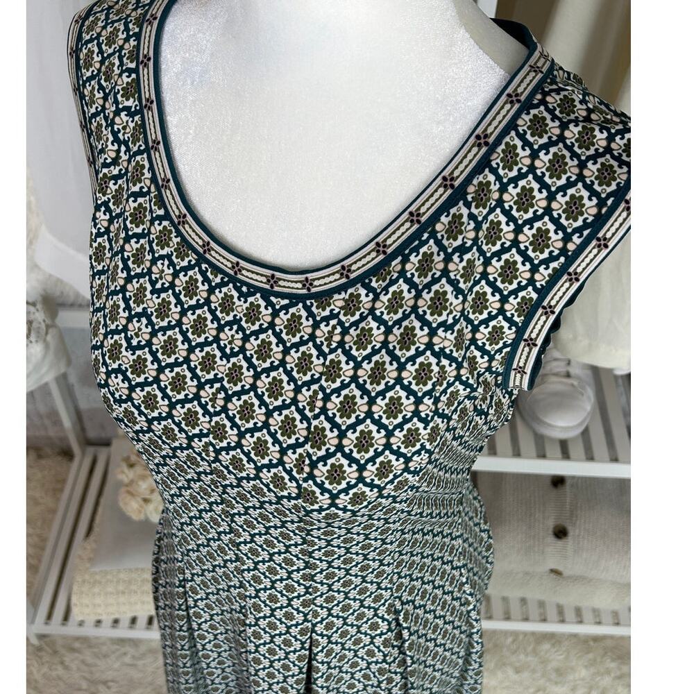 Max Studio Women's Size S Dark Green Floral Print Boho Pleated Dress #0556 - Picture 2 of 12